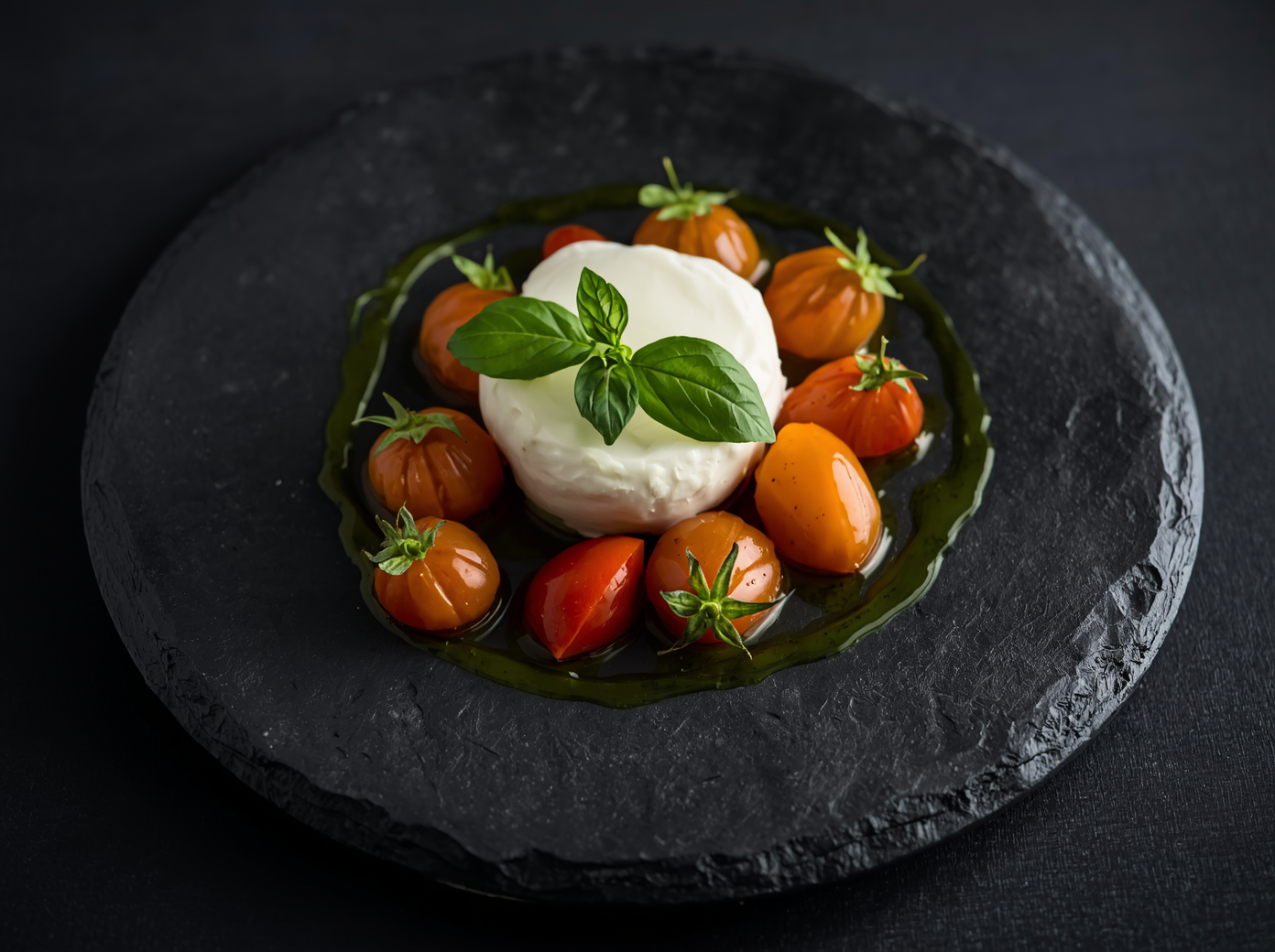 Burrata with heirloom tomatoes